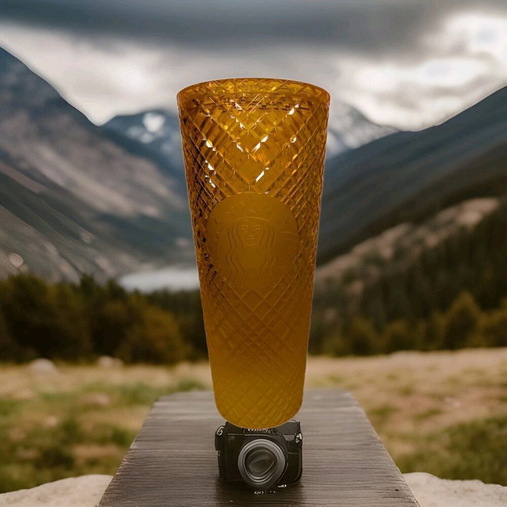 NEW Starbucks 2022 Summer Mango Orange Ombre Jeweled 24 oz Venti Tumbler - Picture 2 of 7